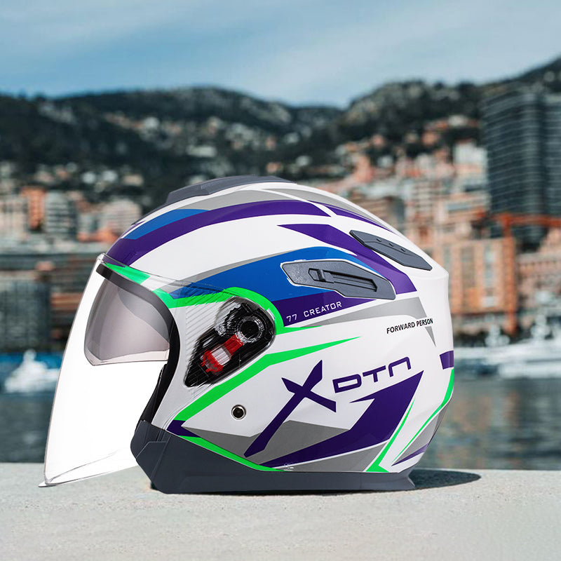 Racing-Inspired X Pattern ABS 3/4 Face Helmet Trendy Racing-Inspired X Pattern ABS 3/4 Face Helmet Trendy