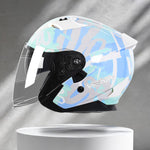 Striking Graffiti 3D Lining 3/4 Face Helmet With Bluetooth Slot Dynamic Lines For Indie Riders