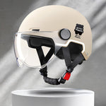 Stylish Lightweight Design Ergonomic Half Helmet with Removable Lining Sun Protection Lenses