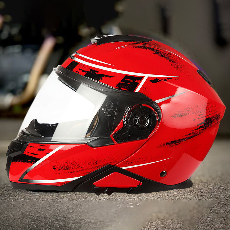 flip up motorcycle helmets with bluetooth Anti Fog Dual Lens Streamlined Design Modular Helmet
