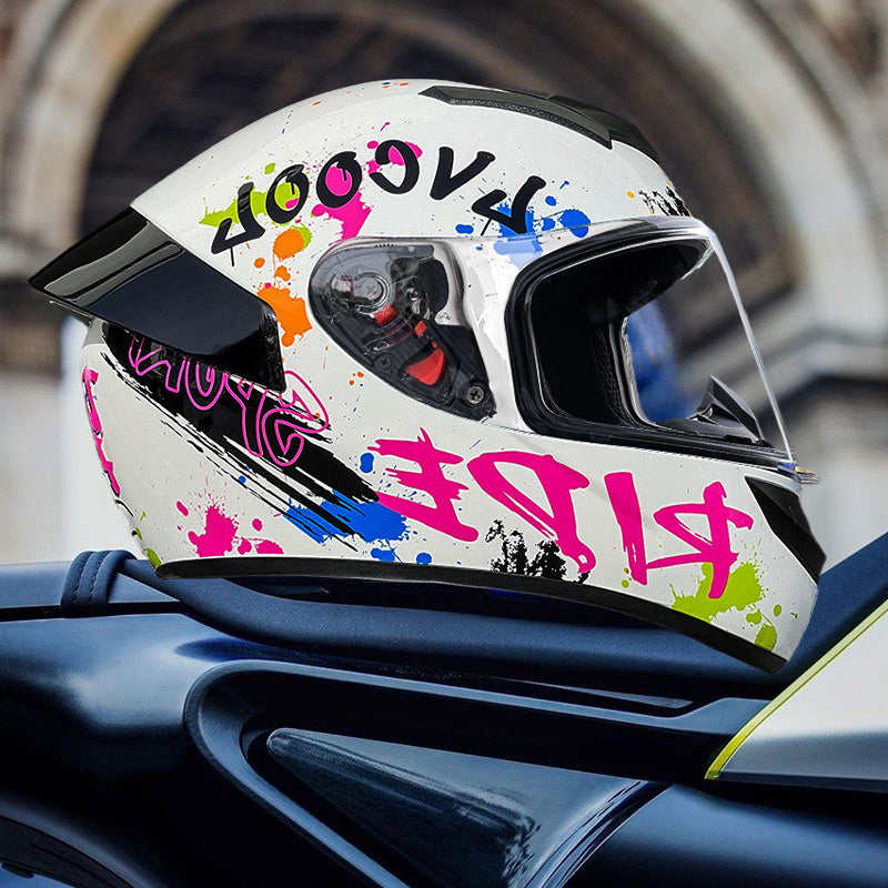 Vibrant Airy Graffiti DOT Full Face Helmet Vibrant Airy Graffiti DOT Full Face Helmet