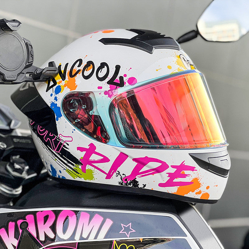 Vibrant Airy Graffiti DOT Full Face Helmet Vibrant Airy Graffiti DOT Full Face Helmet