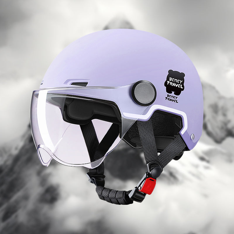 blue and white motorcycle half helmet Stylish Lightweight Design Ergonomic Half Helmet