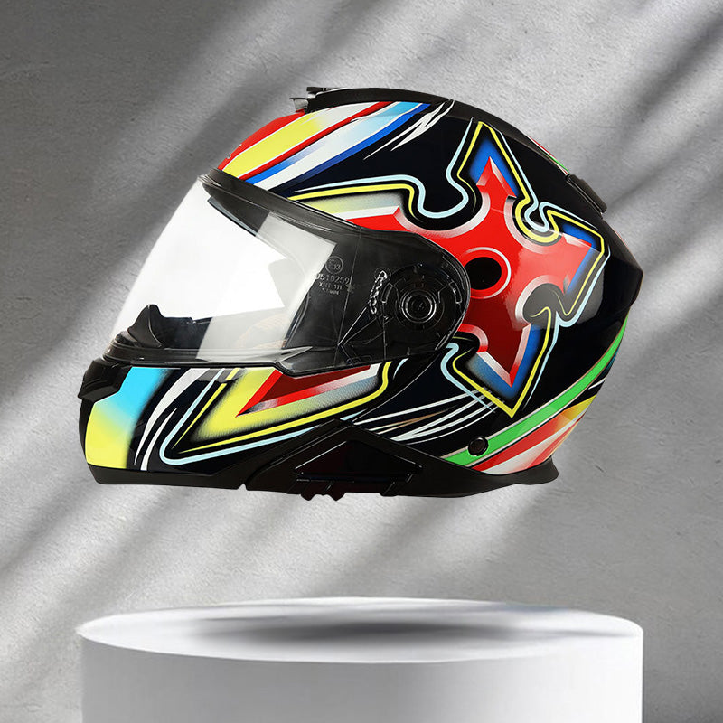 bluetooth motorcycle dual helmet Anti Fog Dual Lens Streamlined Design Modular Helmet