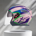 Racing-Inspired X Pattern Abs 3/4 Face Helmet Trendy Street Compact Lines Switch Control Double Lens
