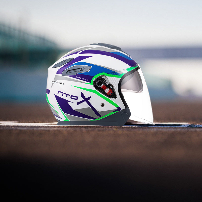 Racing-Inspired X Pattern ABS 3/4 Face Helmet Trendy Racing-Inspired X Pattern ABS 3/4 Face Helmet Trendy
