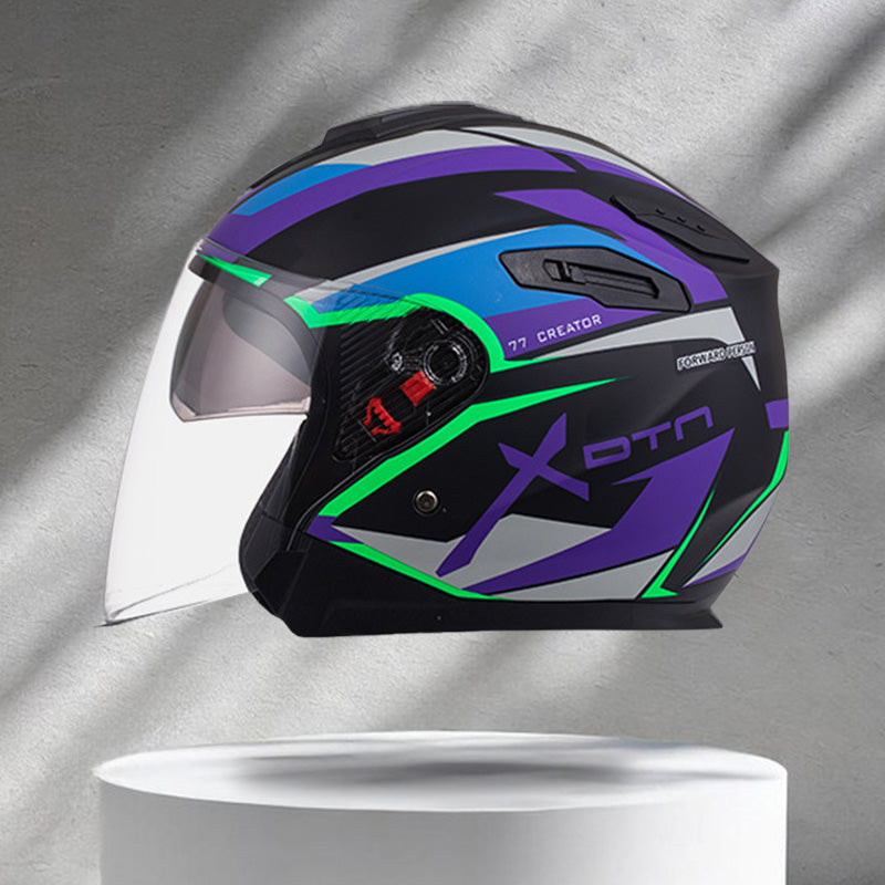 Racing-Inspired X Pattern ABS 3/4 Face Helmet Trendy Racing-Inspired X Pattern ABS 3/4 Face Helmet Trendy