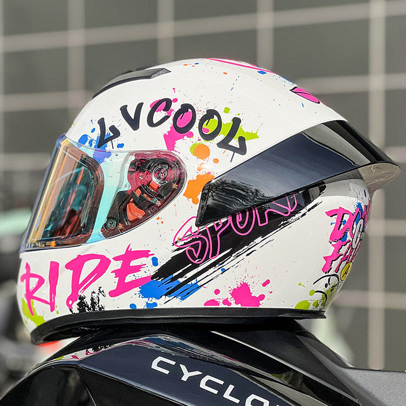 Vibrant Airy Graffiti DOT Full Face Helmet Vibrant Airy Graffiti DOT Full Face Helmet