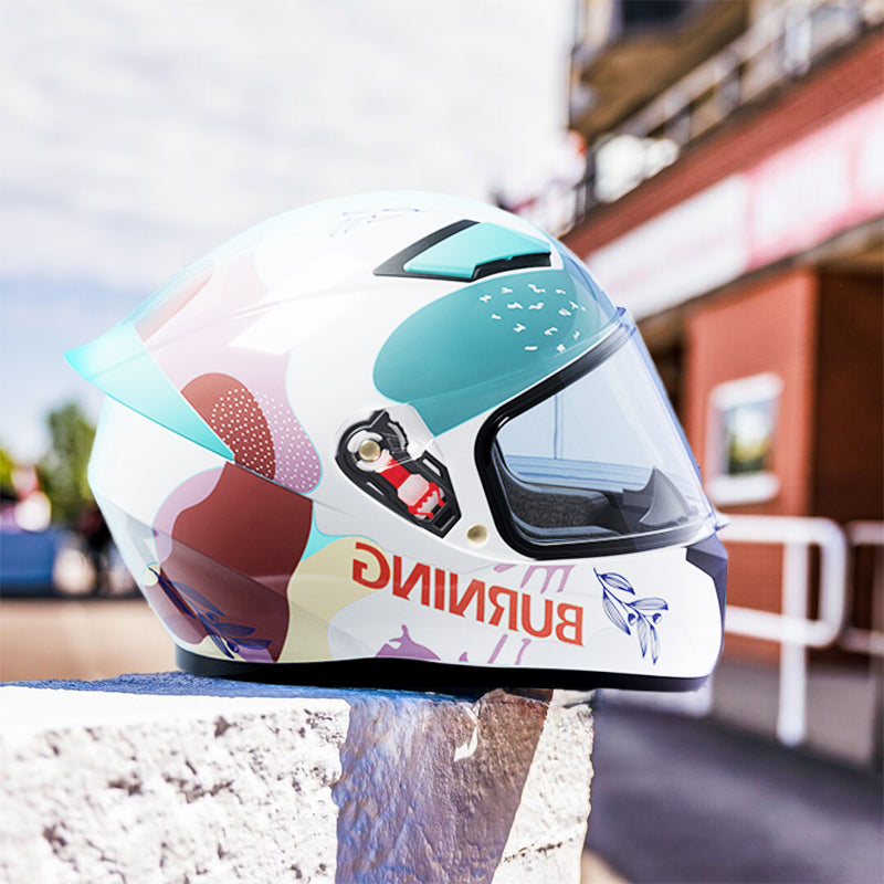 Neon Future Fluorescent Spray ABS Full Face Helmet DOT