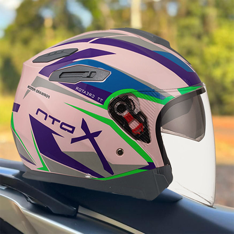 Racing-Inspired X Pattern ABS 3/4 Face Helmet Trendy Racing-Inspired X Pattern ABS 3/4 Face Helmet Trendy